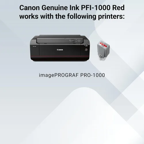 Vista 5 de Canon PFI-1000 Depósito de tinta roja auténtica, compatible con impresoras ImagePROGRAF PRO-1000