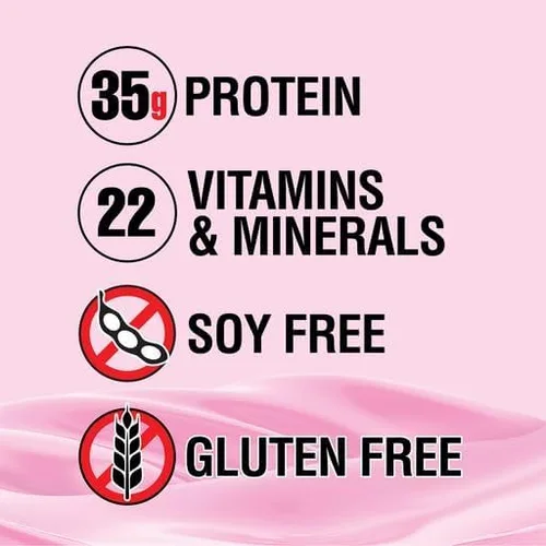 Vista 4 de Labrada Lean Body - Batido de proteína de fresa todo en uno. 1.23 oz de proteína, mezcla de suero, 0.27 onzas de grasas saludables y fibra, 22