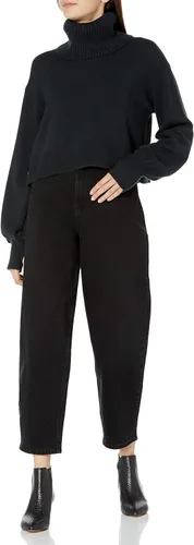 Vista 4 de The Drop lucyswhims - Suéter corto de cuello alto con botones laterales para mujer
