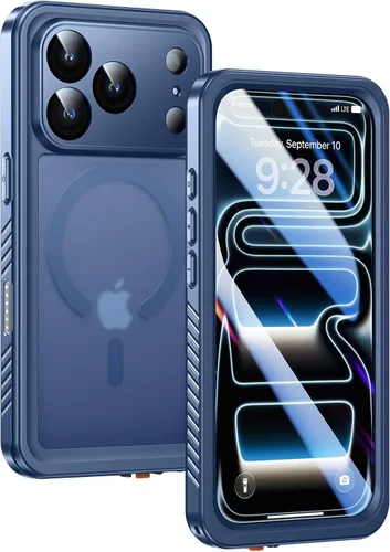 Vista 8 de Lanhiem Funda Magnética para iPhone 17 Pro de Privacidad, Funda Impermeable a Prueba de Polvo, [Protector de Pantalla Antiespía Integrado]