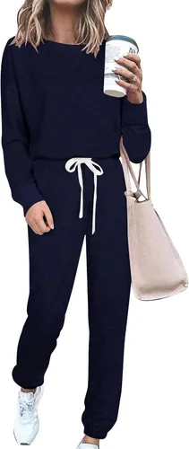 Vista 73 de Prettygarden - Conjunto de pijama de dos piezas para mujer, diseño de teñido anudado, sudadera informal de manga larga con pantalones largos, ropa