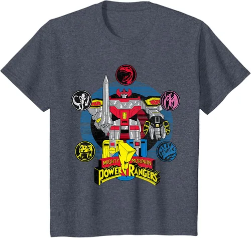 Vista 51 de Power Rangers Camiseta Megazord Asfalto