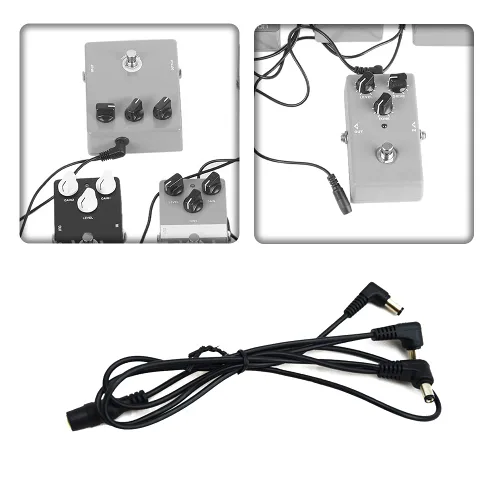 Vista 6 de 3 maneras Daisy Chain Power Guitar Pedal Board adaptador de fuente de alimentación Daisy Chain Cable para pedales de efectos de guitarra