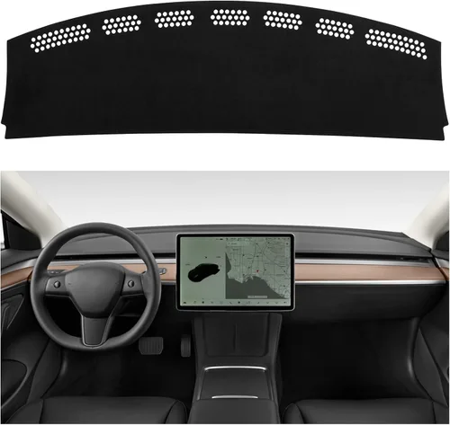 Vista 15 de SPEEDWOW Alfombrilla Cubierta Tapete para Tablero de Instrumentos Compatible con Chevrolet Silverado Avalanche Tahoe Suburban GMC Pickup Yukon Negro