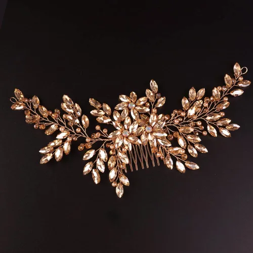 Vista 8 de Peine para el pelo, para mujer, hecho a mano, con diamantes de imitación azules, para boda, boda, fiesta, regalo del día de la madre
