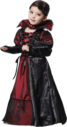 Vista 3 de Disfraz gótico de vampiro de Halloween para niñas vestido de vampiro para cosplay