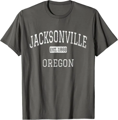 Vista 40 de Jacksonville Oregon OR - Camiseta vintage, Negro