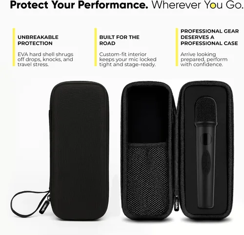 Vista 7 de Sistema de Micrófono Inalámbrico Bowens – Micrófono Inalámbrico para Karaoke con Receptor, Control de Eco, Pantalla LCD, Carga USB-C, Adaptador