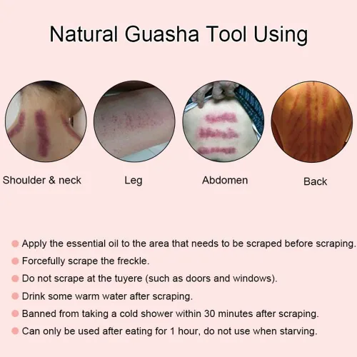 Vista 9 de Gua Sha Herramienta facial - Herramientas de masaje de spa para hinchazón ocular, círculo oscuro y drenaje linfático - Tabla de cuarzo rosa