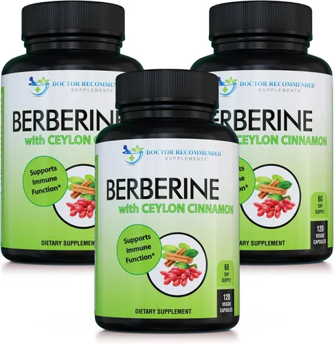 Vista 7 de DOCTOR RECOMMENDED SUPPLEMENTS Berberina con canela de Ceilán, 1200 mg de berberina y 100 mg de canela de Ceilán orgánica, 120 cápsulas vegetales