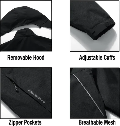 Vista 4 de MOERDENG Chaqueta impermeable para mujer impermeable para exteriores ligera softshell para senderismo viajes