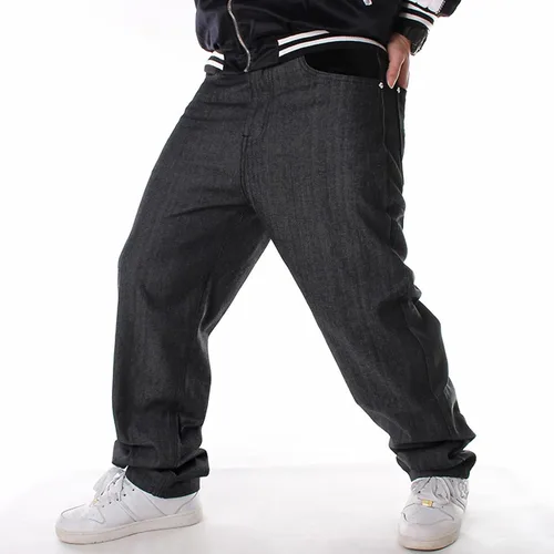 Vista 4 de Y2K Jeans - Pantalones de mezclilla para hombre, estilo hip hop, estilo vintage, bordados, estilo gótico, recto, holgados, pierna ancha