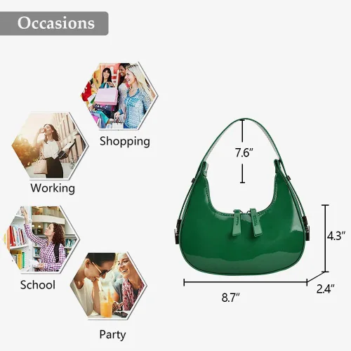Vista 6 de JYG Crescent Shoulder Bag for Women Retro Hobo Handbags Top Handle Bags Fashion Ladies Clutch Purses