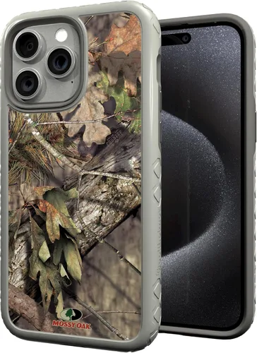 Vista 24 de cellhelmet Mossy Oak Agua Yellowfin Funda de doble capa en morado lila diseñada para iPhone 13 Pro Max a prueba de golpes y caídas, duradera