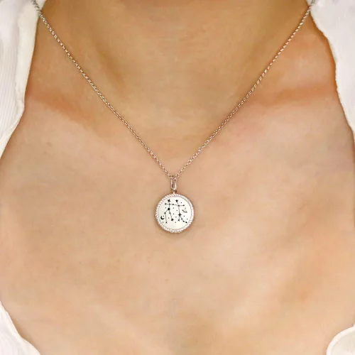 Vista 7 de Collar personalizado con medallón de fotos de 12 constelaciones que sostiene imágenes, joyería de plata esterlina, regalos para mujeres y niñas