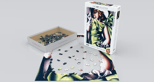Vista 3 de EuroGraphics Chica joven en verde de Tamara de Lempicka - Rompecabezas de 1000 piezas (6000-1058)
