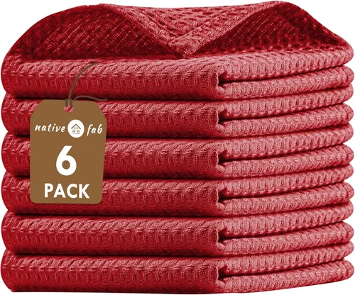 Vista 29 de Native Fab Juego de 8 toallas de cocina y paños de cocina, absorbentes, duraderos, de secado rápido para limpiar, cocinar, hornear, ideal