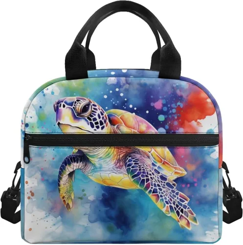 Vista 20 de Showudesigns Bolsas de almuerzo de flores de mariposa para mujer, lonchera aislada, bolsa de almuerzo reutilizable con correa ajustable