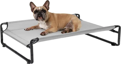 Vista 10 de Veehoo Camas elevadas para perros grandes, cuna lavable con reposacabezas laterales, cama elevada para perros al aire libre con patas