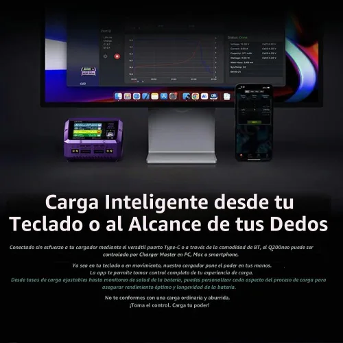 Vista 9 de Cargador inteligente multifunción GoolRC Q200neo AC/DC, cargador de batería Lipo