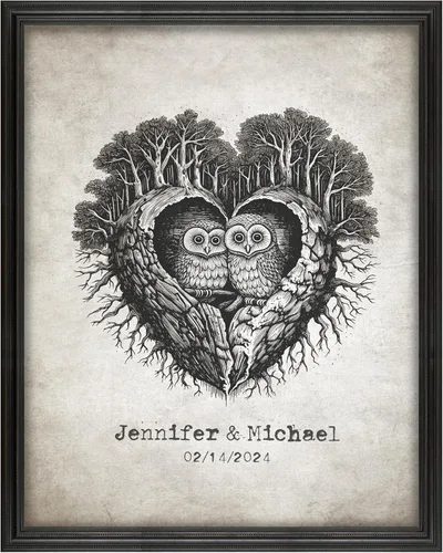 Vista 9 de Impresión personalizada para parejas y familias – Regalo de boda, aniversario o nuevo hogar – Nombres y fecha personalizados – Arte de pared