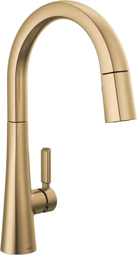Vista 19 de Grifo Delta Faucet Monrovia de Níquel Cepillado para Cocina, Grifos de Cocina con Rociador Desplegable, Grifo de Fregadero de Cocina con Lumicoat
