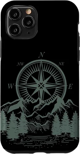 Vista 27 de iPhone 16 Compass Nautical Aesthetic Tree Mountains Landsacpe Case