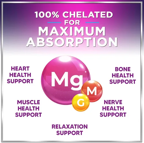 Vista 5 de Suplemento de glicinato de magnesio, 100% quelado y purificado, para apoyar el sueño, la salud del corazón, los músculos y la fuerza ósea, fórmula
