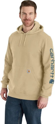 Vista 12 de Carhartt Sudadera de ajuste holgado para hombre con logotipo en la manga, de peso medio, gráfica, liquidación Terreno ámbar
