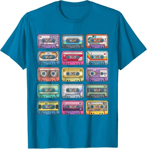 Vista 9 de Vintage Cassette Tapes Collection 80's 90's Music Mixtape T-Shirt Asphalt Grey