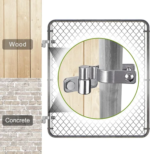 Vista 4 de Insaga Bisagra de puerta para valla de montaje en pared, bisagras de puerta de granja resistentes, acero inoxidable 304 fundido con diseño