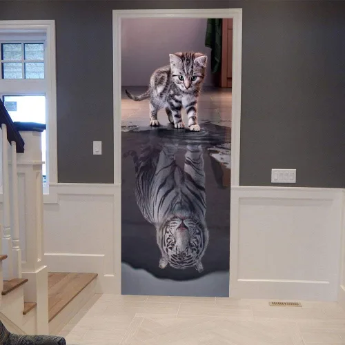 Vista 129 de Calcomanías 3D para puerta, murales para despegar y pegar, papel tapiz de caballo, calcomanías autoadhesivas extraíbles de PVC, impermeable, póster