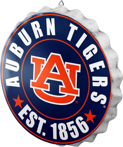 Vista 18 de foco Cartel de pared colgante con tapa de botella de metal con logotipo del equipo Texas A&M Aggies