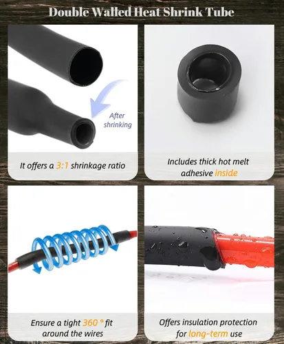 Vista 5 de DT - Kit de conectores de 2 pines, conector eléctrico impermeable de 16 AWG, macho y hembra, conectores de cable automotriz para automóvil, camión