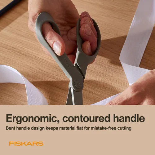 Vista 4 de Fiskars Tijeras de tela reciclada de 8 pulgadas - Tijeras de artesanía sostenibles y afiladas para costura - Corte de tela - Beige
