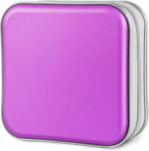 Vista 16 de Siveit Estuche para CD, Capacidad para 40 CD/DVD, Cartera Portadora de Estuches de Plástico Duro para Discos DVD, Carpeta de Almacenamiento