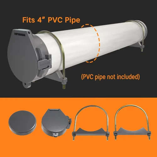 Vista 7 de Kit de Portaconductos de 4 Pulgadas de Diámetro - Portaconductos de PVC, Incluye Hardware de Montaje
