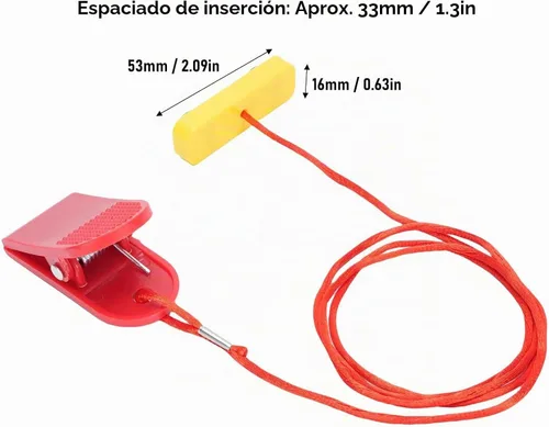 Vista 2 de 2 interruptores de parada de emergencia para caminadora, llave de seguridad para cinta de correr con diseño de doble inserto (2.087 x 0.630 in)
