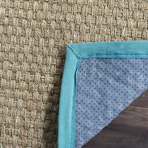 Vista 107 de SAFAVIEH Natural Fiber Collection NF114A - Alfombra de pasillo de hierba marina con patrón de tejido de cesta y borde, de 2 pies 6 pulgadas x 16