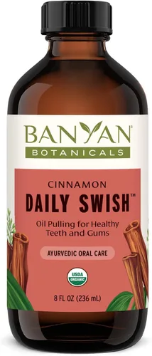 Vista 10 de Banyan Botanicals Cinnamon Daily Swish - Aceite de extracción ayurvédico orgánico con aceite de coco, enjuague bucal para aliento fresco y salud