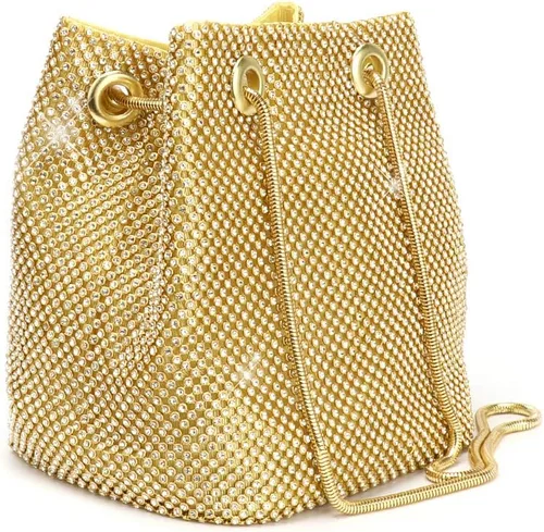 Vista 8 de Bolsa de noche para mujer, tamaño mejorado, con diamantes de imitación, bolsa brillante para fiesta, boda, cita nocturna