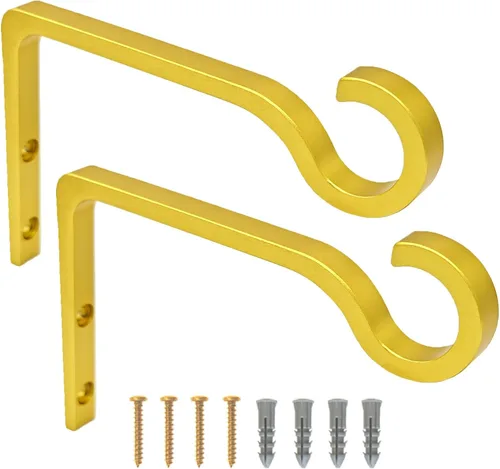 Vista 15 de QIEGL Soporte colgante para plantas de 6 pulgadas, gancho de metal para plantas, gancho de pastor decorativo para colgar linternas, comedero