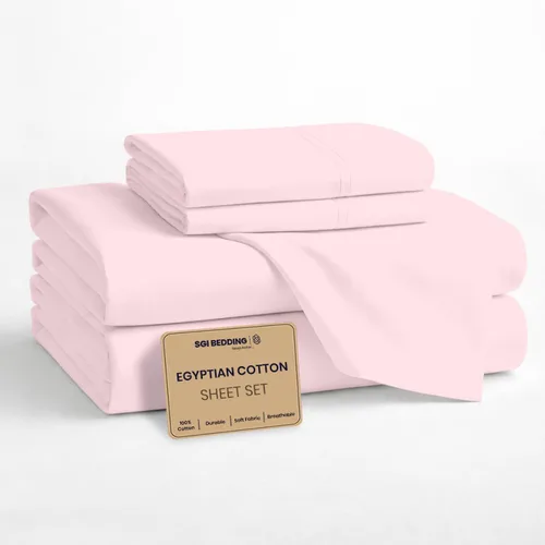 Vista 11 de SGI bedding Sábanas 100% algodón egipcio tamaño individual – Sábanas refrescantes, ropa de cama blanca suave y transpirable, ropa de cama de lujo