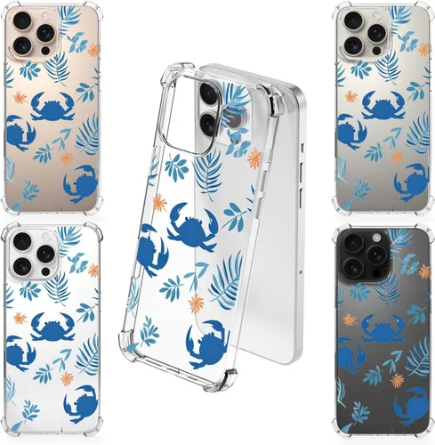 Vista 3 de Funda transparente con estampado de cangrejo azul para iPhone 7 Plus/8 Plus, TPU suave y flexible, de cuerpo completo, a prueba de golpes, para Rana