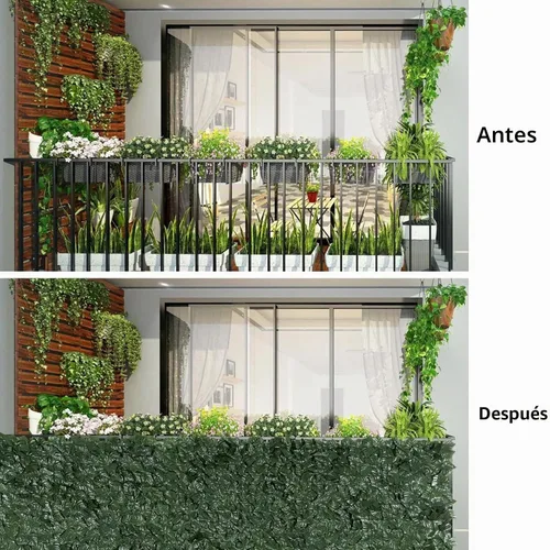 Vista 5 de Valla de Privacidad de Hiedra Artificial, U'Artlines Valla de Setos Artificiales de Servicio Pesado y Pantalla de Decoración de Hojas de Vid