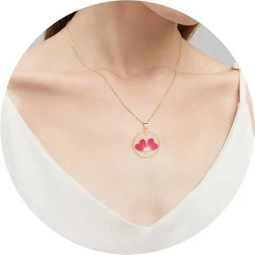 Vista 117 de Pressed Flower Necklace Gift for Women Personalized Handmade Necklaces Birth Flower Necklace
