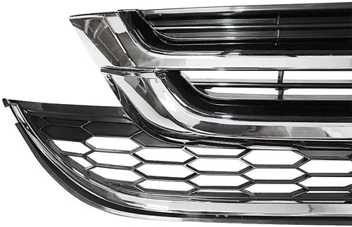Vista 5 de Rejilla de parachoques compatible con Honda CRV CR-V 2010 2011 negro cromado parachoques delantero inferior + rejilla superior