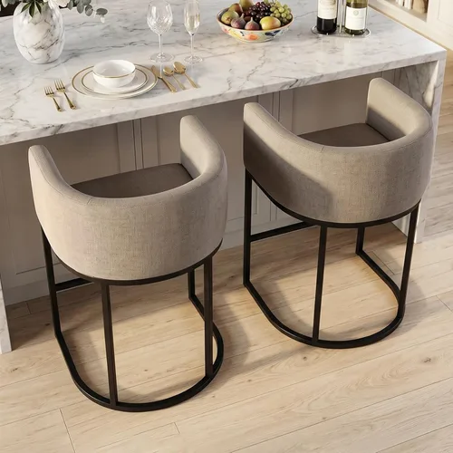 Vista 19 de Juego de 3 taburetes de bar de altura de mostrador, taburetes modernos para comedor, taburetes de bar de 24 pulgadas para isla de cocina, taburete