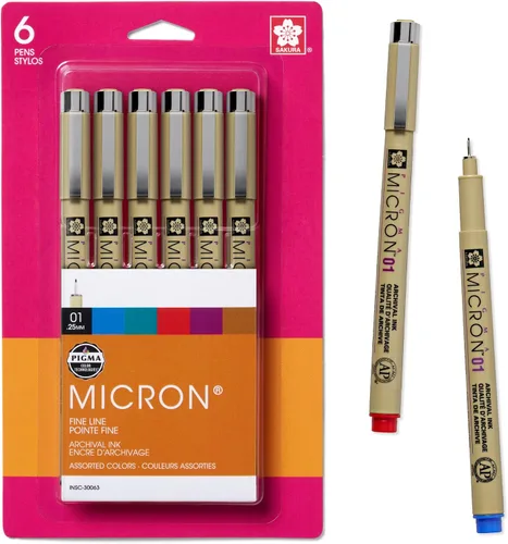 Vista 10 de Sakura Pigma, juego de pluma de tinta Micron en blíster