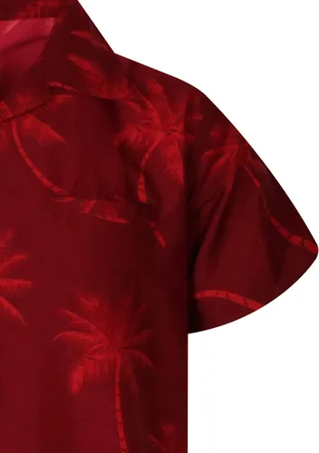 Vista 4 de KING KAMEHA Men's Palm-Shirt Short-Sleeve Casual-Button-Down Hawaii-Vacation Palms-Allover Shadow-Optic